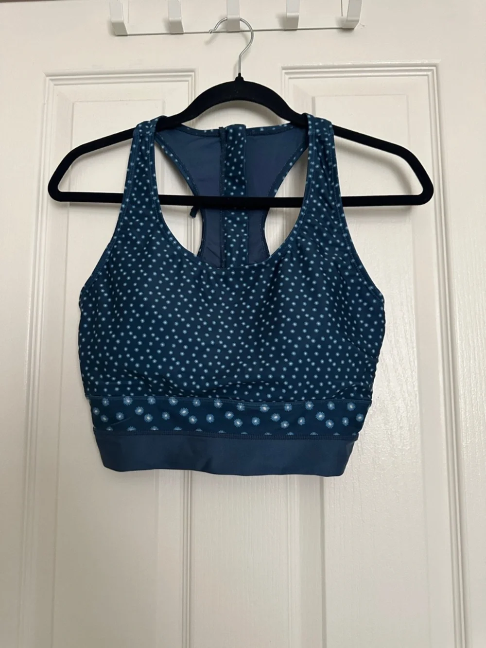 Blue Polka Dot Women’s Bikini Set - Sporty Crop Top & High-Waist Bottoms - Picture 3 of 7